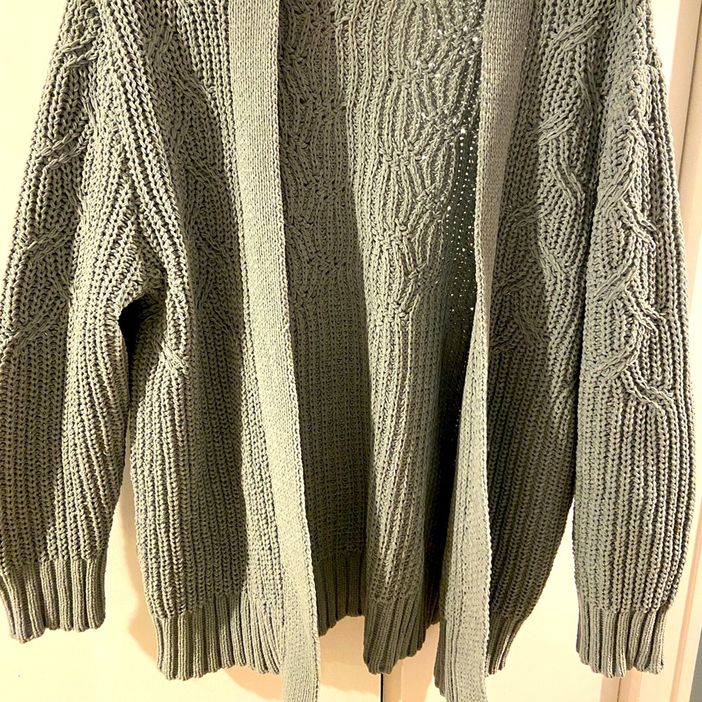 A New Day teal knit open front cardigan